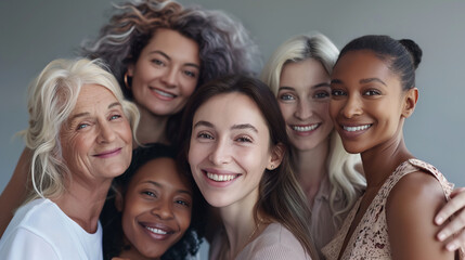 Skincare for All Ages: A diverse group of women of different ages and backgrounds engaging in their skincare routines, emphasizing the universal importance of skincare for healthy