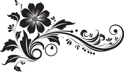 Intricate Retro Floral Icon Badge Antique Scrollwork Logo Ornament