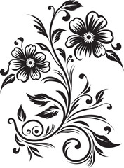 Retro Style Floral Badge Design Antique Floral Swirl Emblem