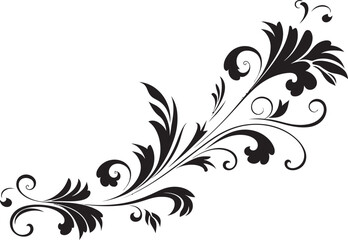 Classic Floral Swirl Badge Victorian Style Floral Emblem