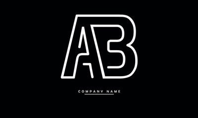 AB, BA, A, B Abstract Letters Logo Monogram