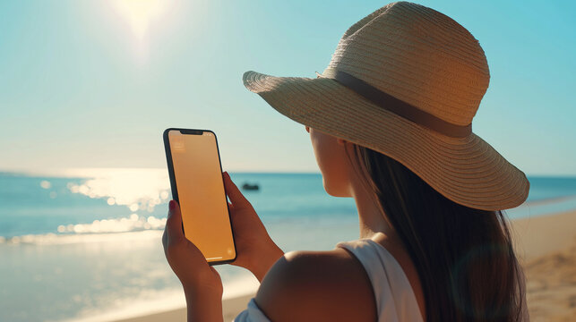 Sunscreen Application Reminder: A smartphone screen displaying a notification reminding the user to reapply sunscreen every two hours for continuous sun protection - Powered by Adobe