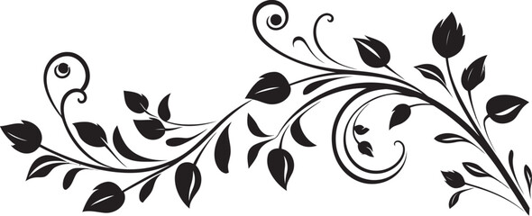 Victorian Floral Swirl Emblem Retro Badge Vintage Decorative Floral Logo Artistic Emblem