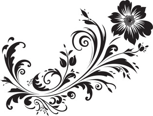 Ornate Divider Line Element Design Victorian Floral Ornament Logo