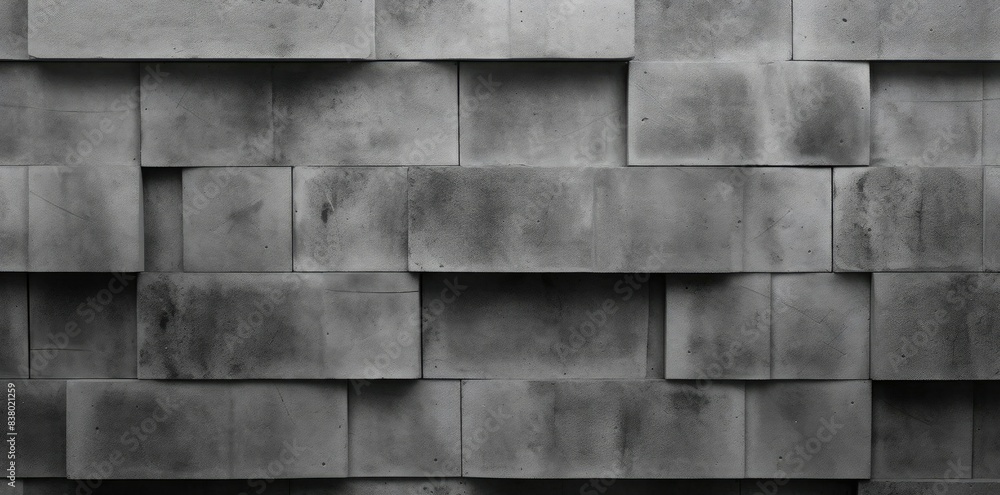 Poster concrete block texture of a building with a wall in the foreground