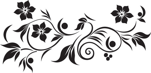Antique Floral Swirl Icon Classic Divider Line Element Vector