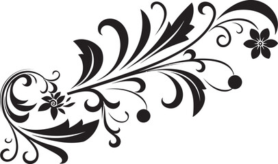 Retro Floral Border Design Elegant Decorative Floral Element