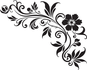 Decorative Scrollwork Logo Icon Antique Floral Emblem Design