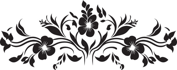 Antique Floral Badge Decorative Divider Element