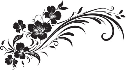 Intricate Floral Frame Victorian Style Emblem