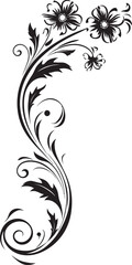 Vintage Floral Logo Antique Scrollwork Design
