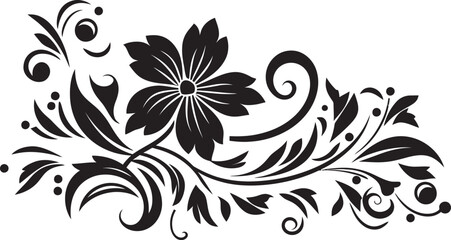 Decorative Divider Line Classic Floral Badge