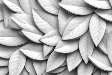 Obraz premium White geometric leaves 3d tiles texture Background banner panorama