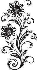 Fototapeta premium Elegant Floral Divider Logo Retro Style Ornament Vector Classic Floral Emblem Antique Scrollwork Graphic