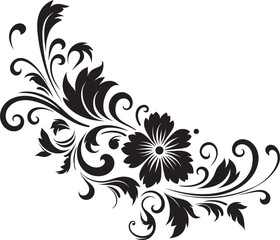 Victorian Floral Artwork Vintage Decorative Border Elegant Floral Divider Logo Retro Style Ornament Vector