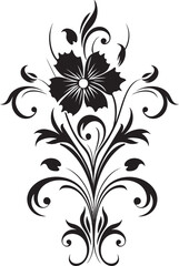 Decorative Floral Icon Vintage Ornate Pattern Antique Floral Swirl Classic Divider Line Art