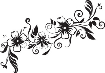 Elegant Scrollwork Emblem Retro Style Floral Vintage Ornamental Logo Decorative Floral Pattern