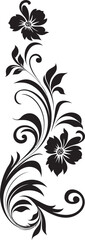 Victorian Floral Icon Elegant Scrollwork Design Retro Floral Emblem Vintage Decorative Pattern