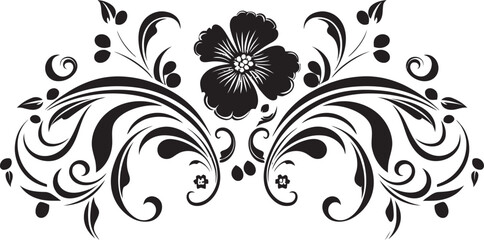 Ornate Floral Separator Logo Design Antique Style Divider Line Element