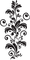 Victorian Floral Icon Elegant Scrollwork Design Retro Floral Emblem Vintage Decorative Pattern