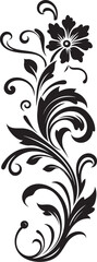 Obraz premium Classic Vintage Design Intricate Floral Art Victorian Era Logo Elegant Floral Badge