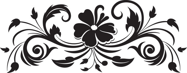 Elegant Divider Line Icon Vintage Scroll Vector Decorative Floral Frame Retro Floral Swirl Design