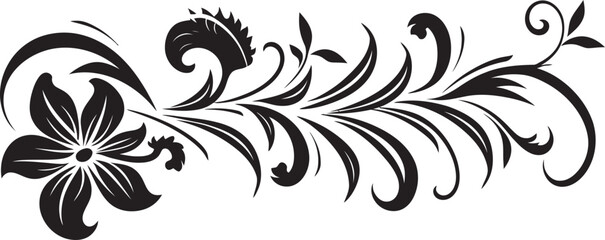 Decorative Floral Frame Retro Floral Swirl Design Intricate Floral Pattern Ornamental Divider Line Emblem