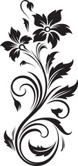 Antique Floral Swirl Classic Divider Line Art Intricate Floral Emblem Victorian Style Vector