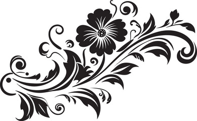 Decorative Floral Element Vector Elegant Vintage Divider Line Logo