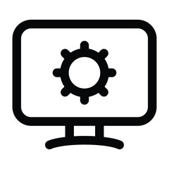 Simple Computer Setting icon. The icon can be used for websites, print templates, presentation templates, illustrations, etc