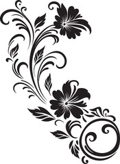 Retro Style Divider Line Design Vintage Ornate Floral Emblem