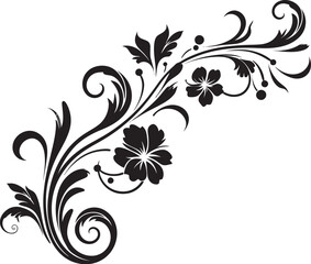 Victorian Floral Artwork Vintage Decorative Border Retro Style Elegant Floral Divider Logo