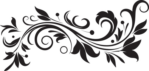 Victorian Era Icon Intricate Divider Line Element Retro Floral Design Elegant Vintage Frame