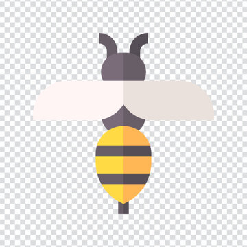 Bee icon vector design. flat vector illustration. Pixel perfect 64 x 64. Vector illustration simple symbol in eps 10