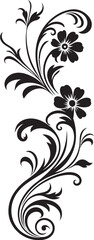 Victorian Floral Icon Elegant Scrollwork Design Retro Floral Emblem Vintage Decorative Pattern