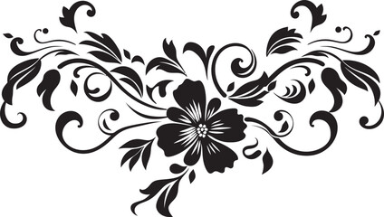Classic Divider Logo Intricate Floral Emblem Victorian Floral Icon Elegant Scrollwork Design