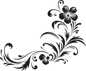 Victorian Floral Icon Elegant Scrollwork Design Retro Floral Emblem Vintage Decorative Pattern