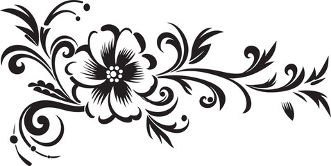 Classic Vintage Design Intricate Floral Art Victorian Era Logo Elegant Floral Badge