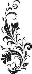 Victorian Floral Icon Elegant Scrollwork Design Retro Floral Emblem Vintage Decorative Pattern