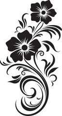 Antique Floral Swirl Frame Logo Vintage Decorative Scrollwork Pattern