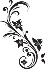 Decorative Floral Scroll Icon Ornate Divider Line Element Design