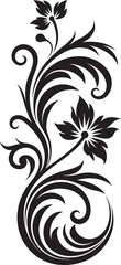 Elegant Vintage Scrollwork Logo Icon Intricate Decorative Floral Divider Design
