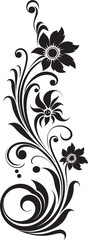 Intricate Retro Style Divider Line Art Classic Antique Floral Icon