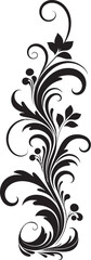 Intricate Floral Border Vector Vintage Style Divider Line Icon