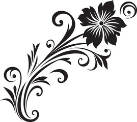 Traditional Floral Filigree Graphic Intricate Retro Floral Ornament Icon