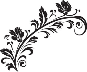 Intricate Floral Frame Graphic Vintage Ornate Scroll Icon