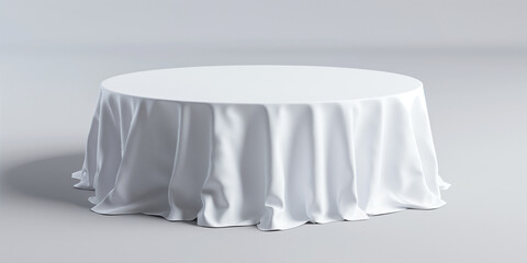 3D render of white round tablecloth