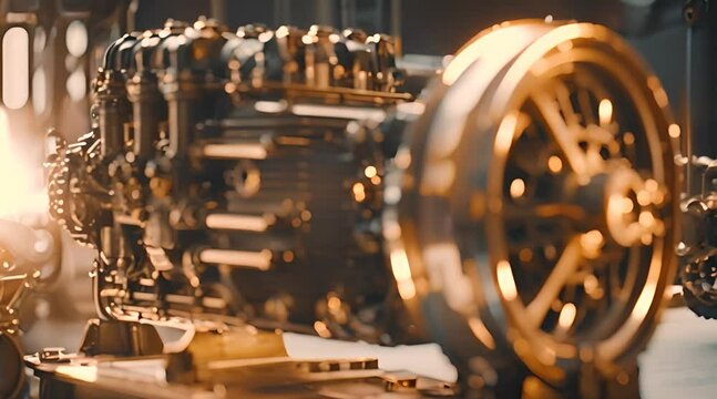 A motor is a machine that can convert energy into motion. Imagine a shiny, powerful engine with pistons moving up and down, burning fuel and air