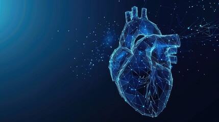Abstract blue human heart. Heart anatomy. Healthcare medical concept