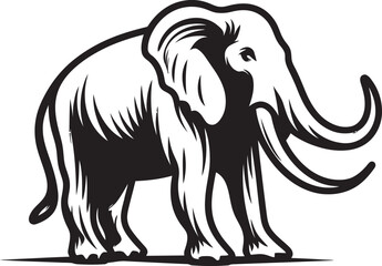 Vector Elephant Illustration Elegant Logo Design Graphic Elephant Silhouette Minimal Badge